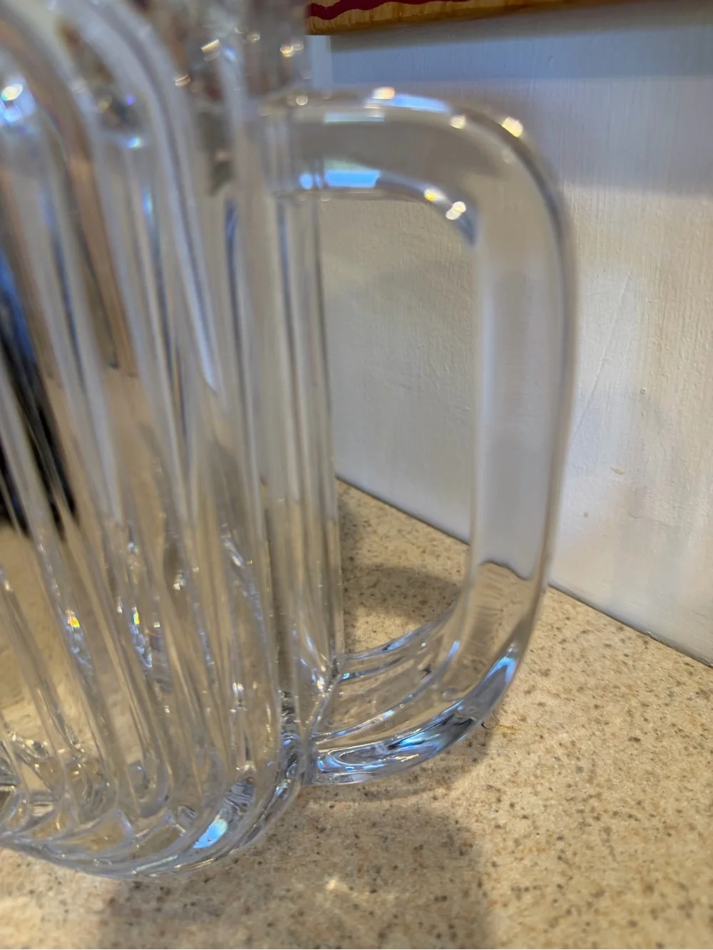 Villeroy & Boch Ribbed Crystal Quadra Art Deco Pitcher 32oz Rare